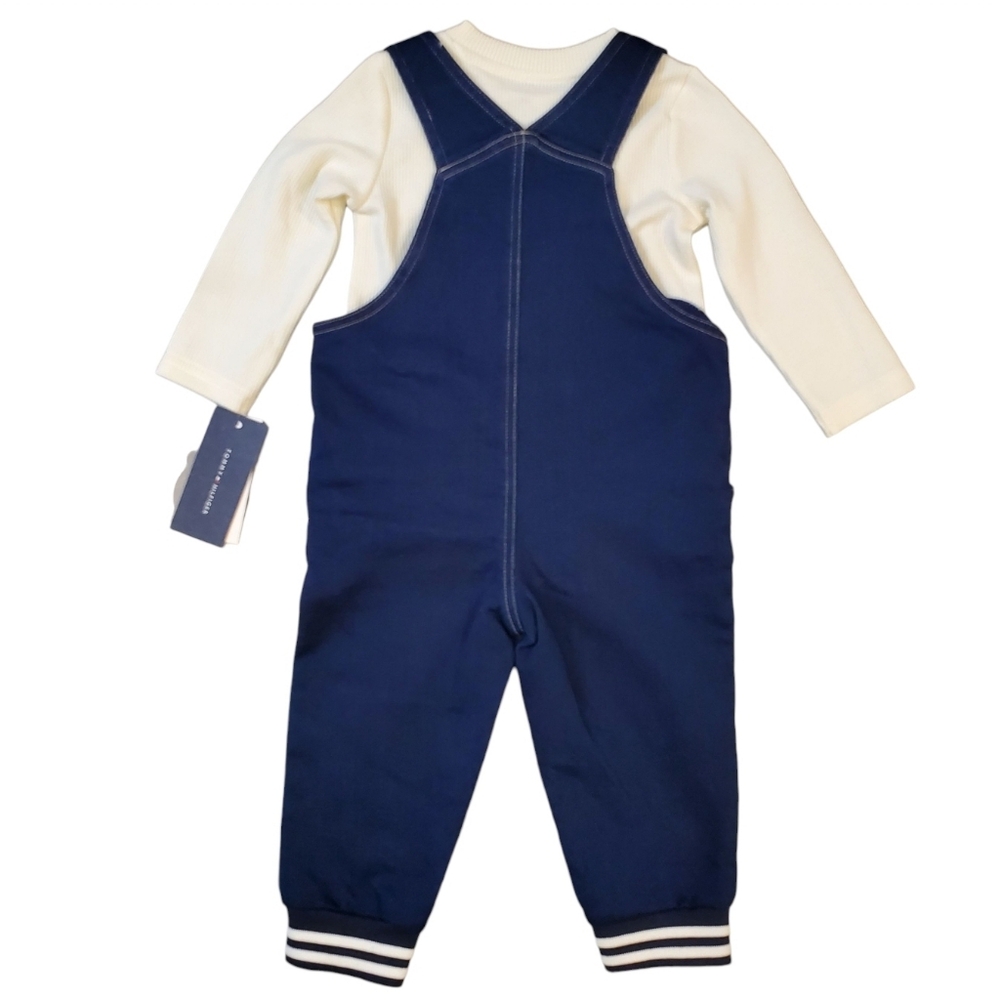 Tommy Hilfiger Denim Carpenter Bib Overalls Baby 12M Long Sleeve Thermal Tee - Picture 6 of 11